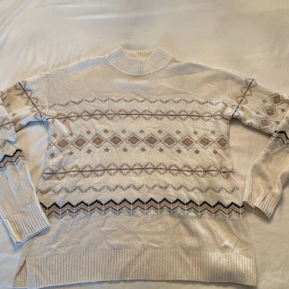 Talbots Women's Cozy Fair Isle Mockneck Sweater Size Small - Picture 1 of 12